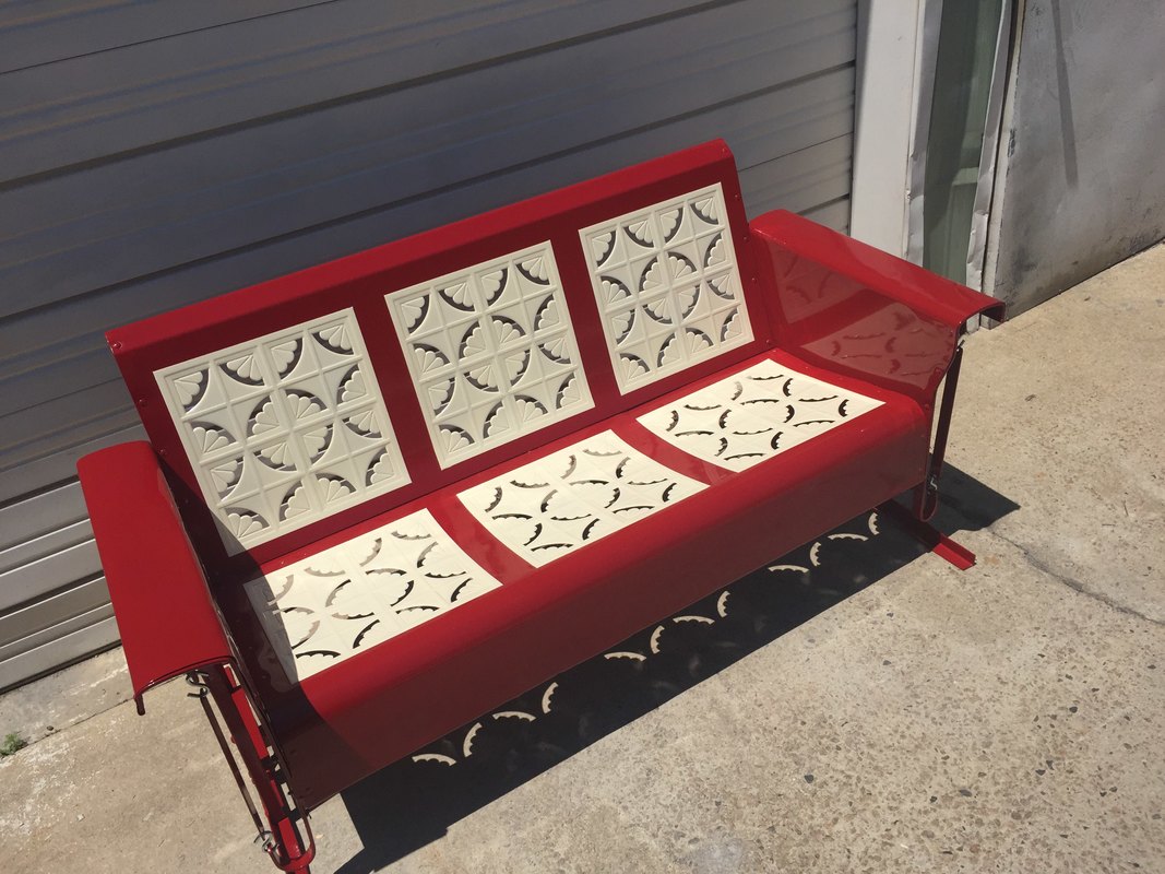 Powdercoated Restored Vintage Metal Patio Gliders Vintage Metal